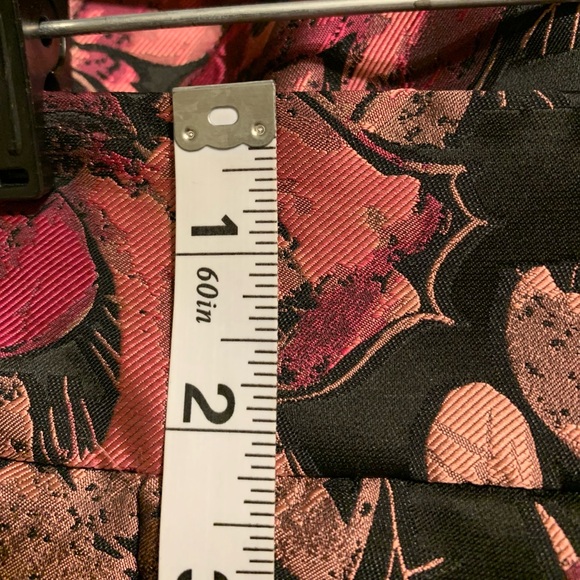 💥HP💥Eliza J. floral black & fuschia Jacquard elegant A-line midi skirt Size 10 - Picture 11 of 14